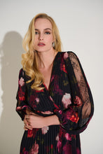 Load image into Gallery viewer, Signature | Pleated Chiffon Floral Fit &amp; Flare Dress 253774
