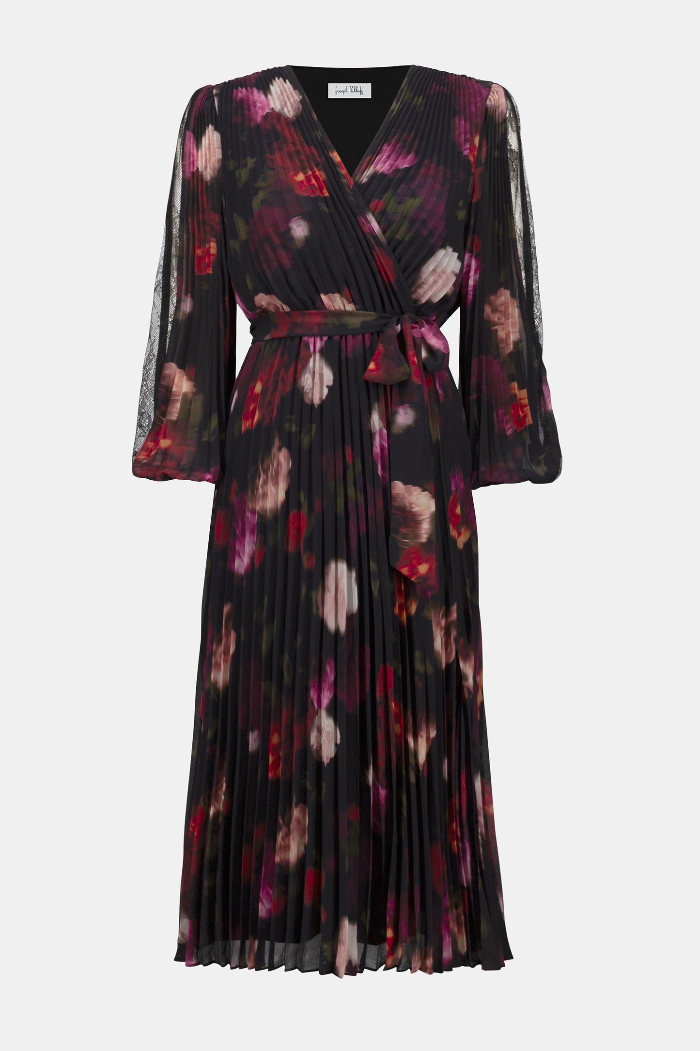 Signature | Pleated Chiffon Floral Fit & Flare Dress 253774- SALE