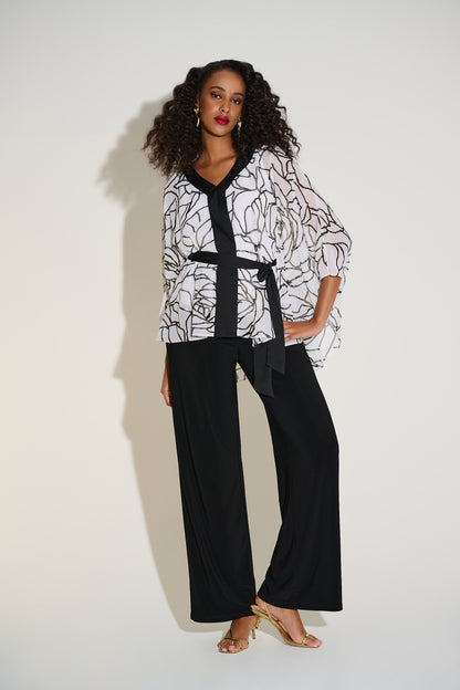 Signature | Chiffon & Satin Foiled Floral Print Poncho Top 253795-SALE