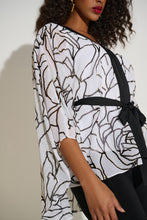 Load image into Gallery viewer, Signature | Chiffon &amp; Satin Foiled Floral Print Poncho Top 253795
