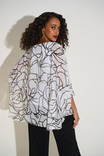 Load image into Gallery viewer, Signature | Chiffon &amp; Satin Foiled Floral Print Poncho Top 253795
