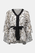 Load image into Gallery viewer, Signature | Chiffon &amp; Satin Foiled Floral Print Poncho Top 253795
