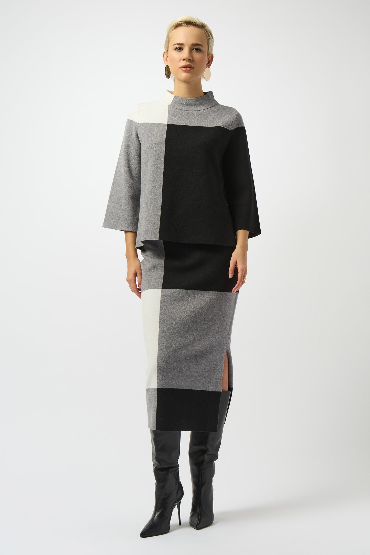 Jacquard Sweater Colour Block Pullover 253907
