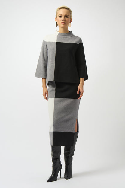 Jacquard Sweater Colour Block Pullover 253907