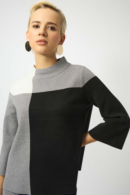 Jacquard Sweater Colour Block Pullover 253907
