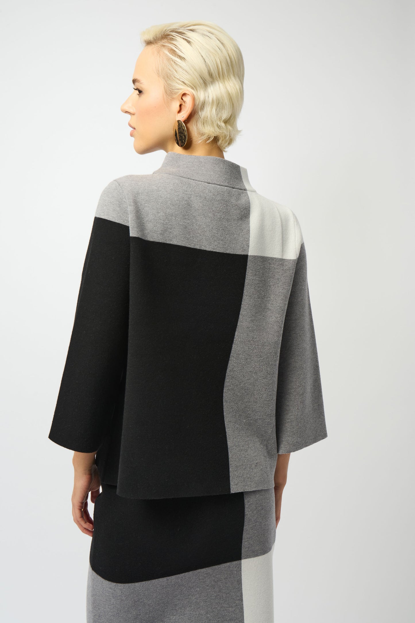 Jacquard Sweater Colour Block Pullover 253907