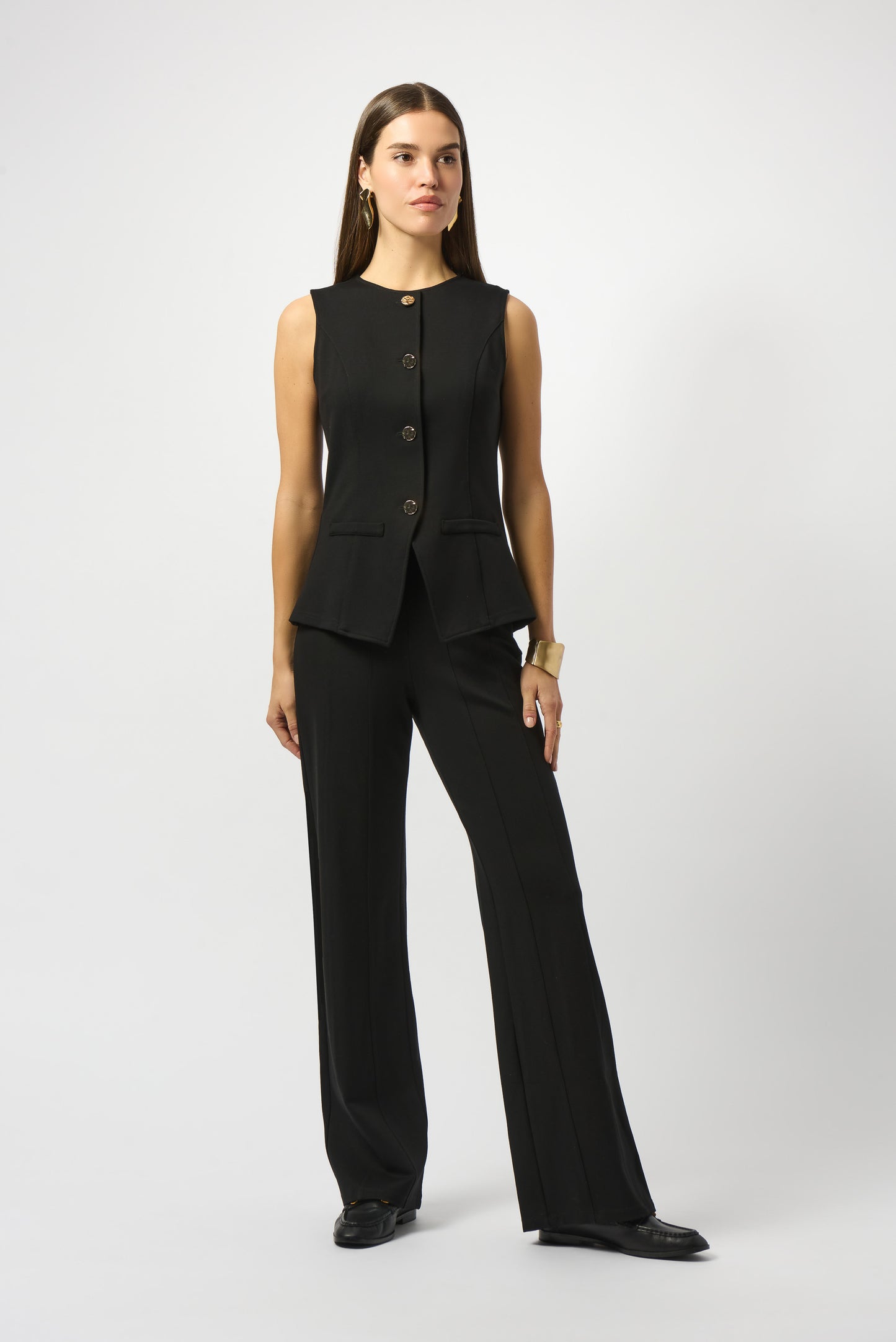 Heavy Knit Wide Leg Pull-On Pants 253919