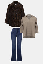 Load image into Gallery viewer, Faux Fur Leopard Print Double-Breasted Coat 253937
