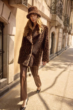 Load image into Gallery viewer, Faux Fur Leopard Print Double-Breasted Coat 253937
