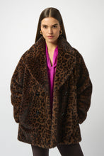 Load image into Gallery viewer, Faux Fur Leopard Print Double-Breasted Coat 253937
