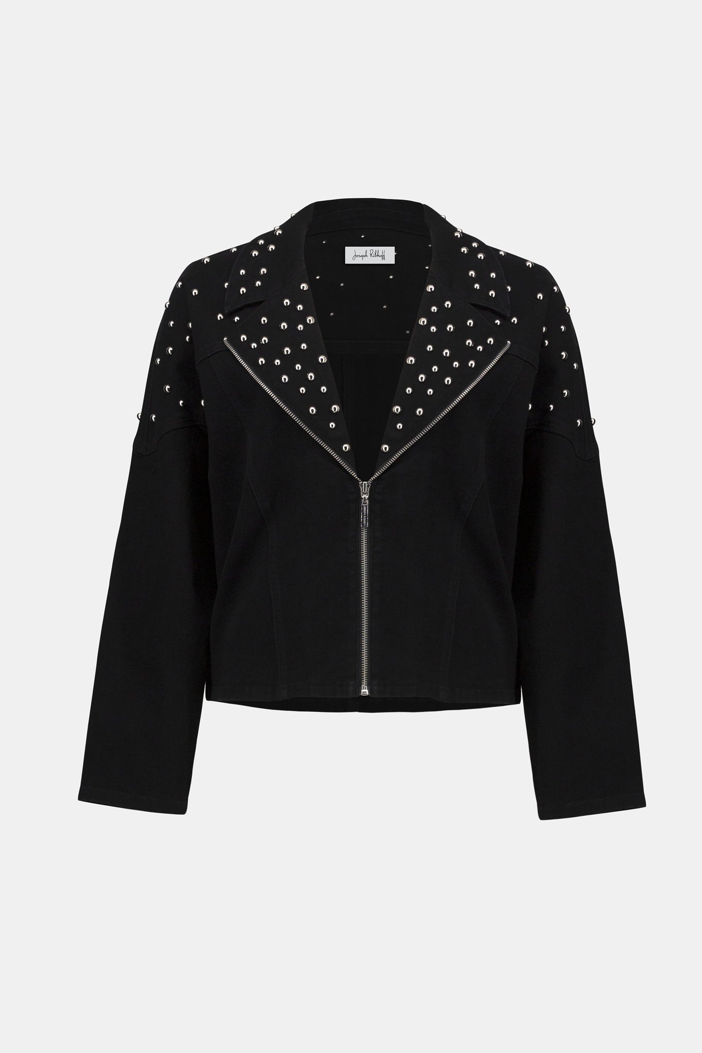 Stretch Denim Jacket with Stud Detailing 253947 SALE