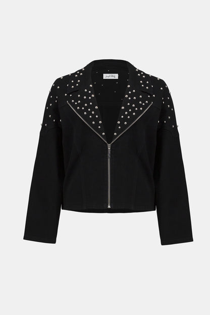 Stretch Denim Jacket with Stud Detailing 253947 SALE