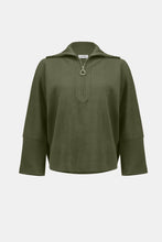 Load image into Gallery viewer, Sweater Knit Boxy Pullover With Zipped Collar 253963
