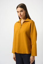 Load image into Gallery viewer, Sweater Knit Boxy Pullover With Zipped Collar 253963
