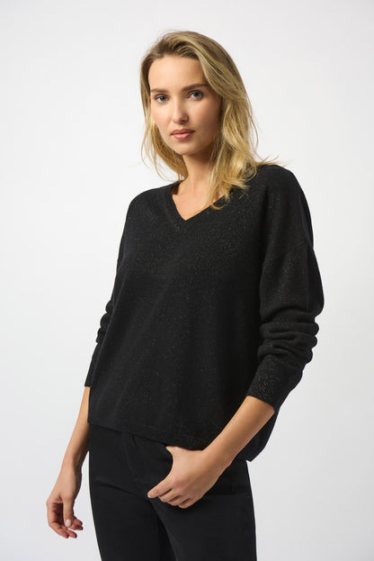 Wool Blend V-Neck Boxy Sweater 253967-SALE