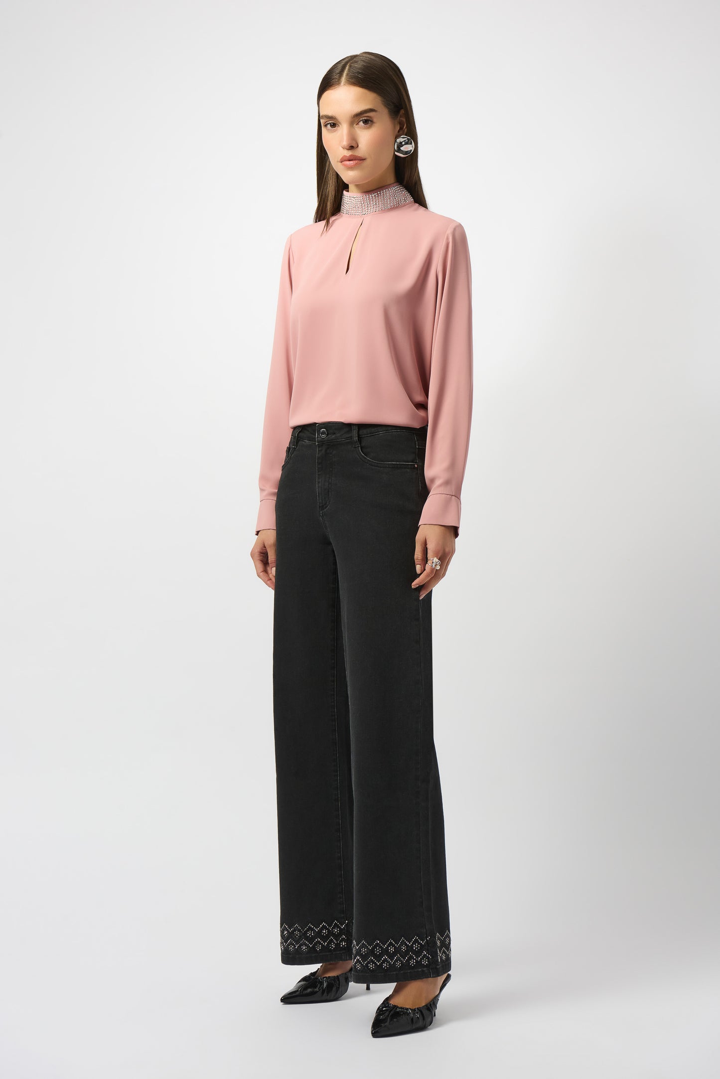Classic Wide Leg Stretch Denim Jeans 253988 SALE