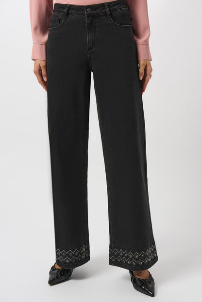 Classic Wide Leg Stretch Denim Jeans 253988 SALE