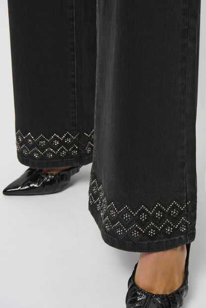 Classic Wide Leg Stretch Denim Jeans 253988 SALE