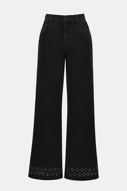 Classic Wide Leg Stretch Denim Jeans 253988 SALE