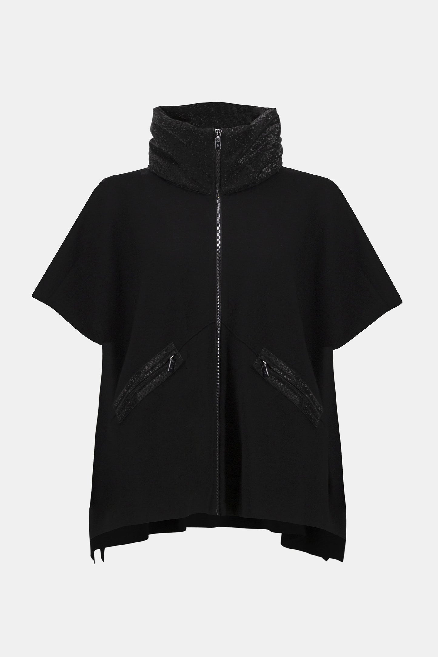 Faux Leather Trimmed Poncho Sleeve Jacket 253998 SALE