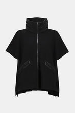Load image into Gallery viewer, Faux Leather Trimmed Poncho Sleeve Jacket 253998
