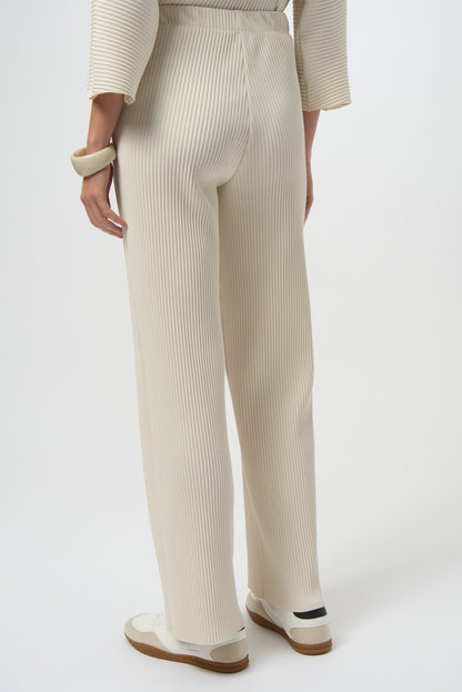 Pleated Scuba Crepe Wide-Leg Pants 254006