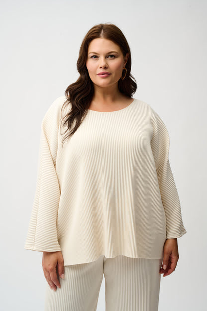 Pleated Scuba Crepe Boxy Top 254210