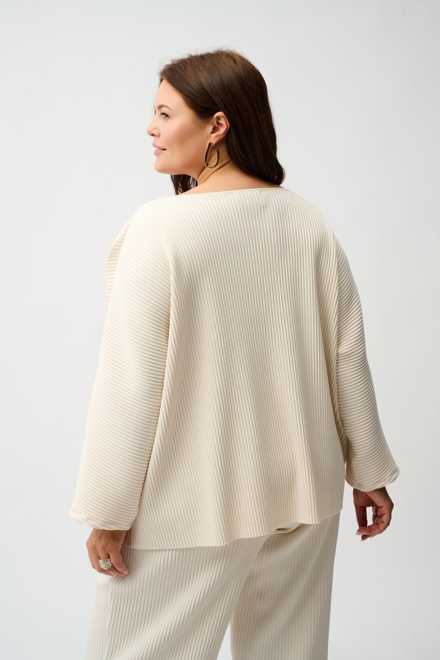 Pleated Scuba Crepe Boxy Top 254210