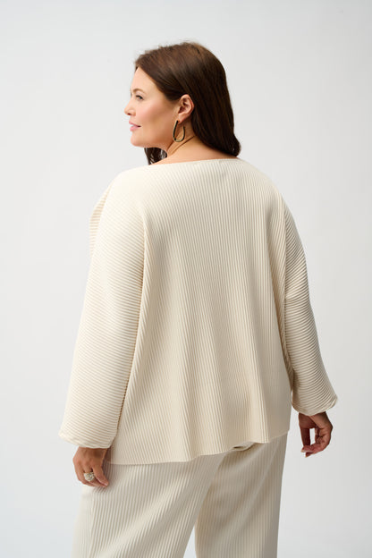Pleated Scuba Crepe Boxy Top 254210