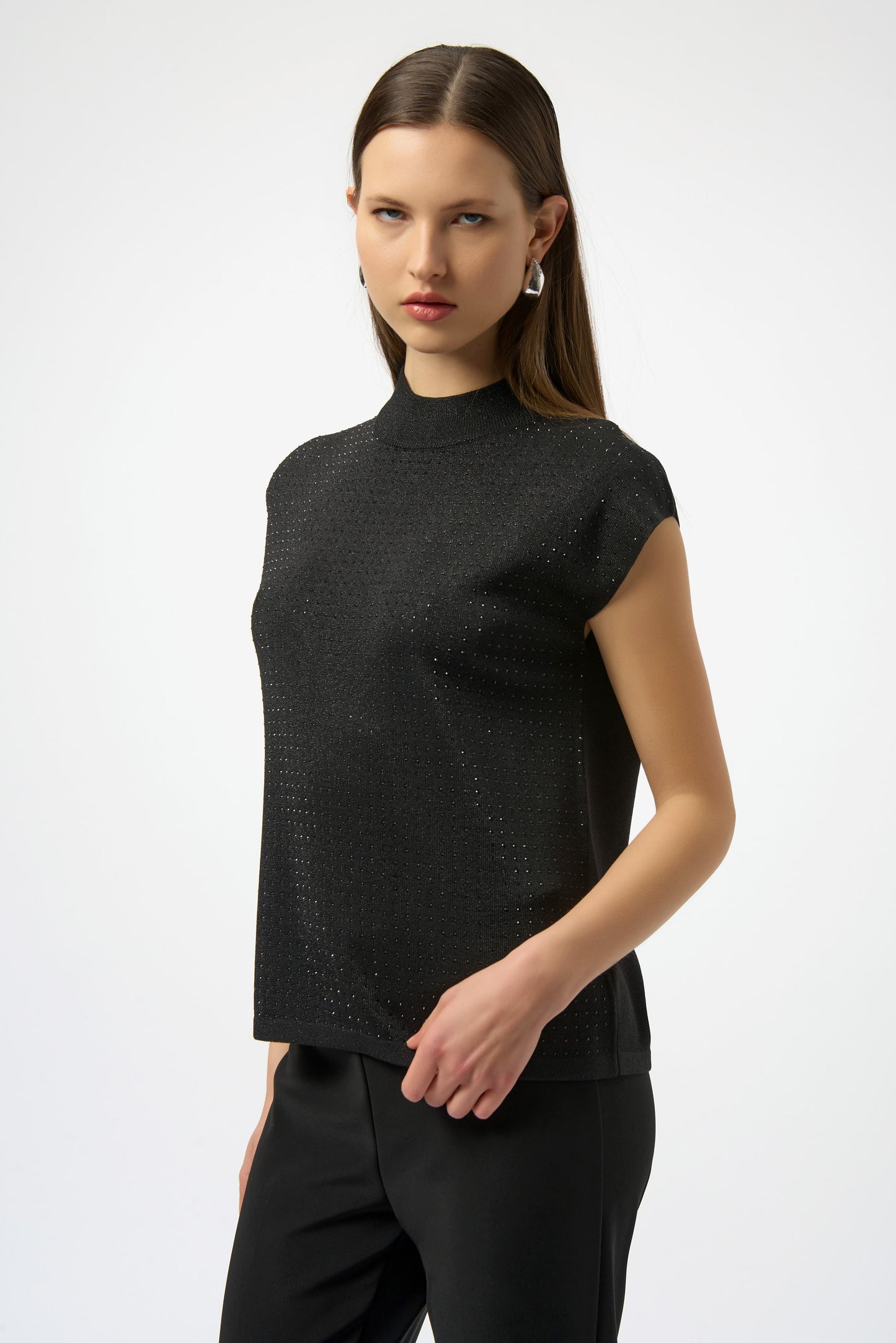 Sweater Knit Sleeveless Pullover with Iron-On Detail 254935