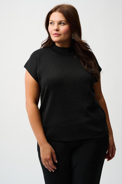 Sweater Knit Sleeveless Pullover with Iron-On Detail 254935