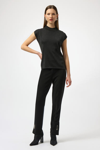 Sweater Knit Sleeveless Pullover with Iron-On Detail 254935