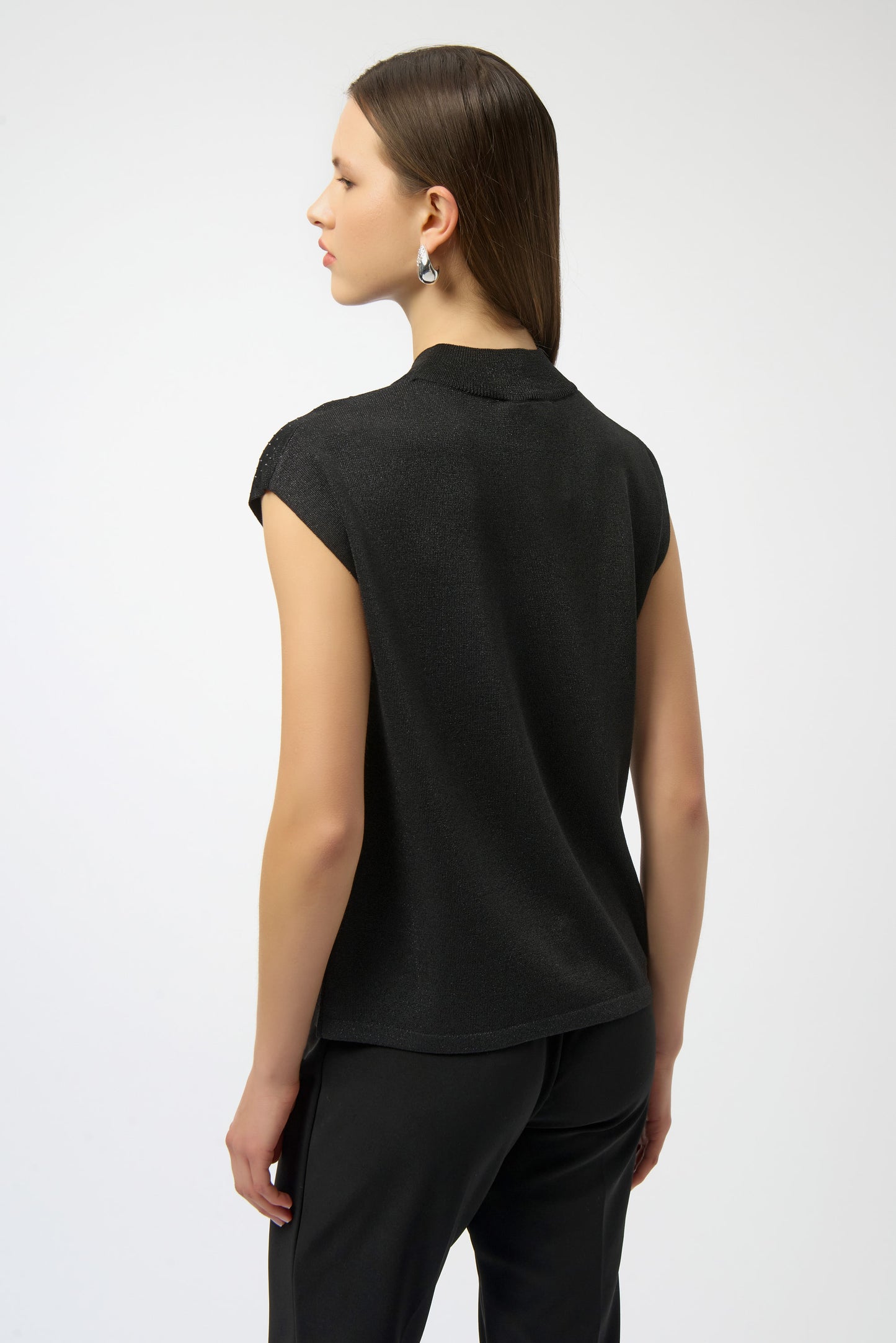 Sweater Knit Sleeveless Pullover with Iron-On Detail 254935