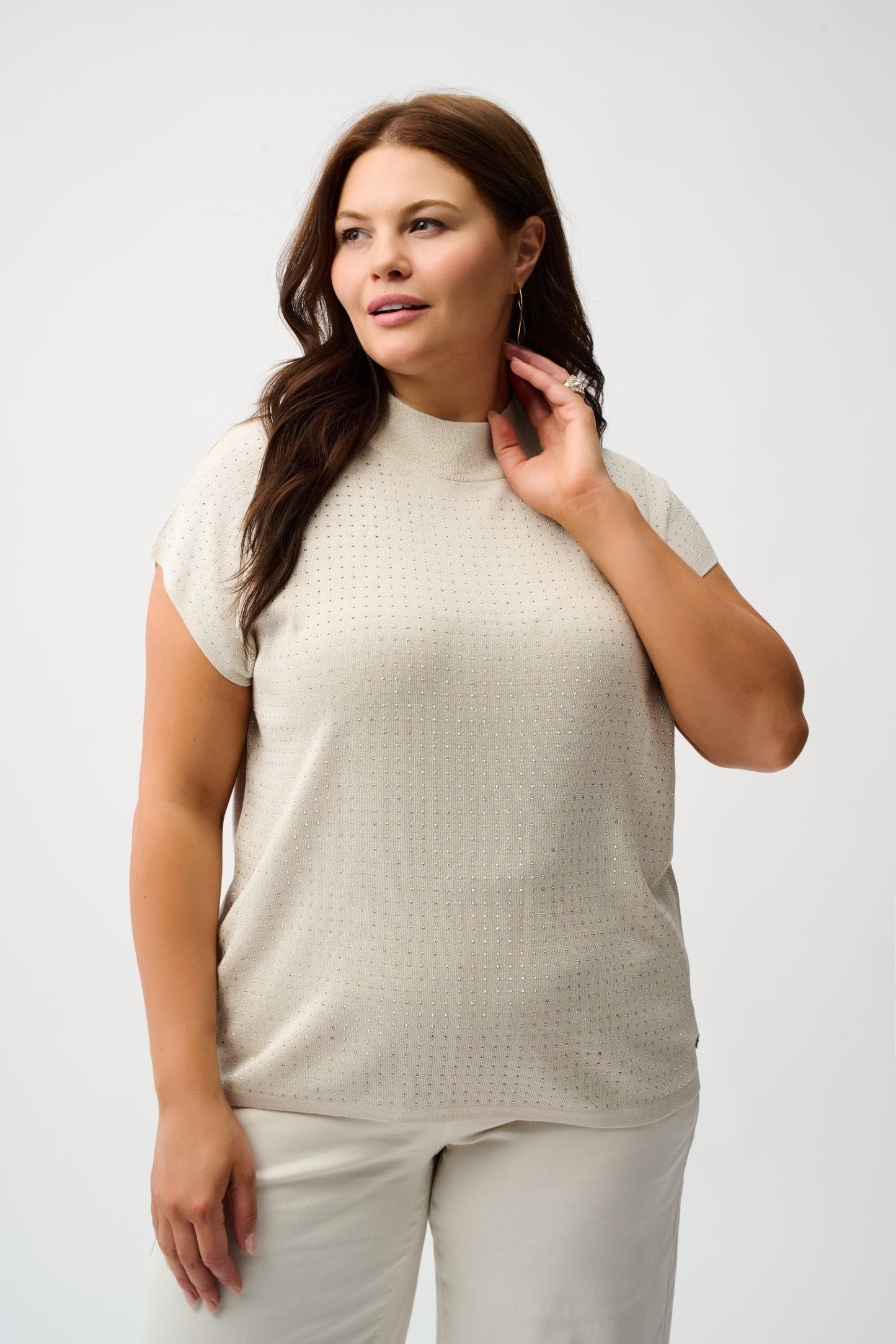 Sweater Knit Sleeveless Pullover with Iron-On Detail 254935