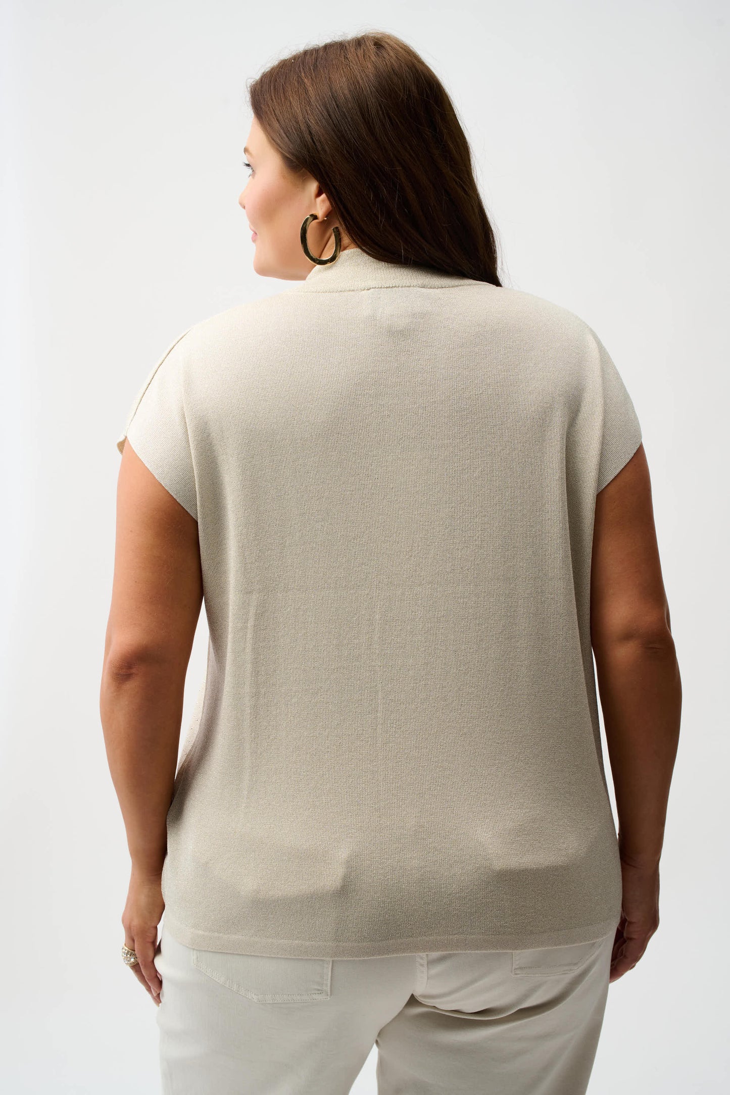 Sweater Knit Sleeveless Pullover with Iron-On Detail 254935