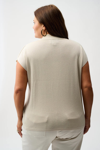 Sweater Knit Sleeveless Pullover with Iron-On Detail 254935