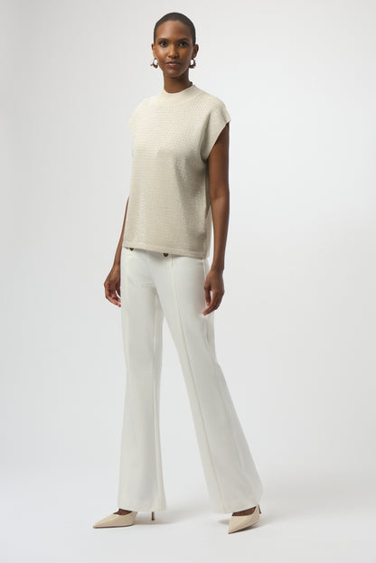 Sweater Knit Sleeveless Pullover with Iron-On Detail 254935