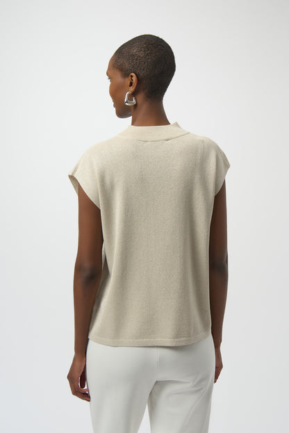 Sweater Knit Sleeveless Pullover with Iron-On Detail 254935