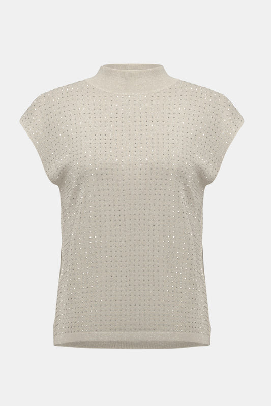 Sweater Knit Sleeveless Pullover with Iron-On Detail 254935