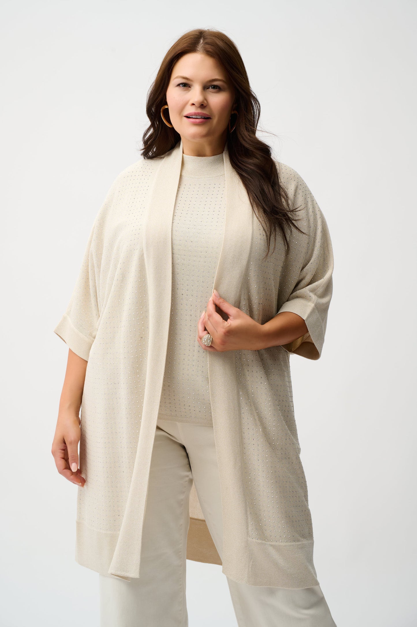 Sweater Knit Cover-Up with Iron-On Detail 254937