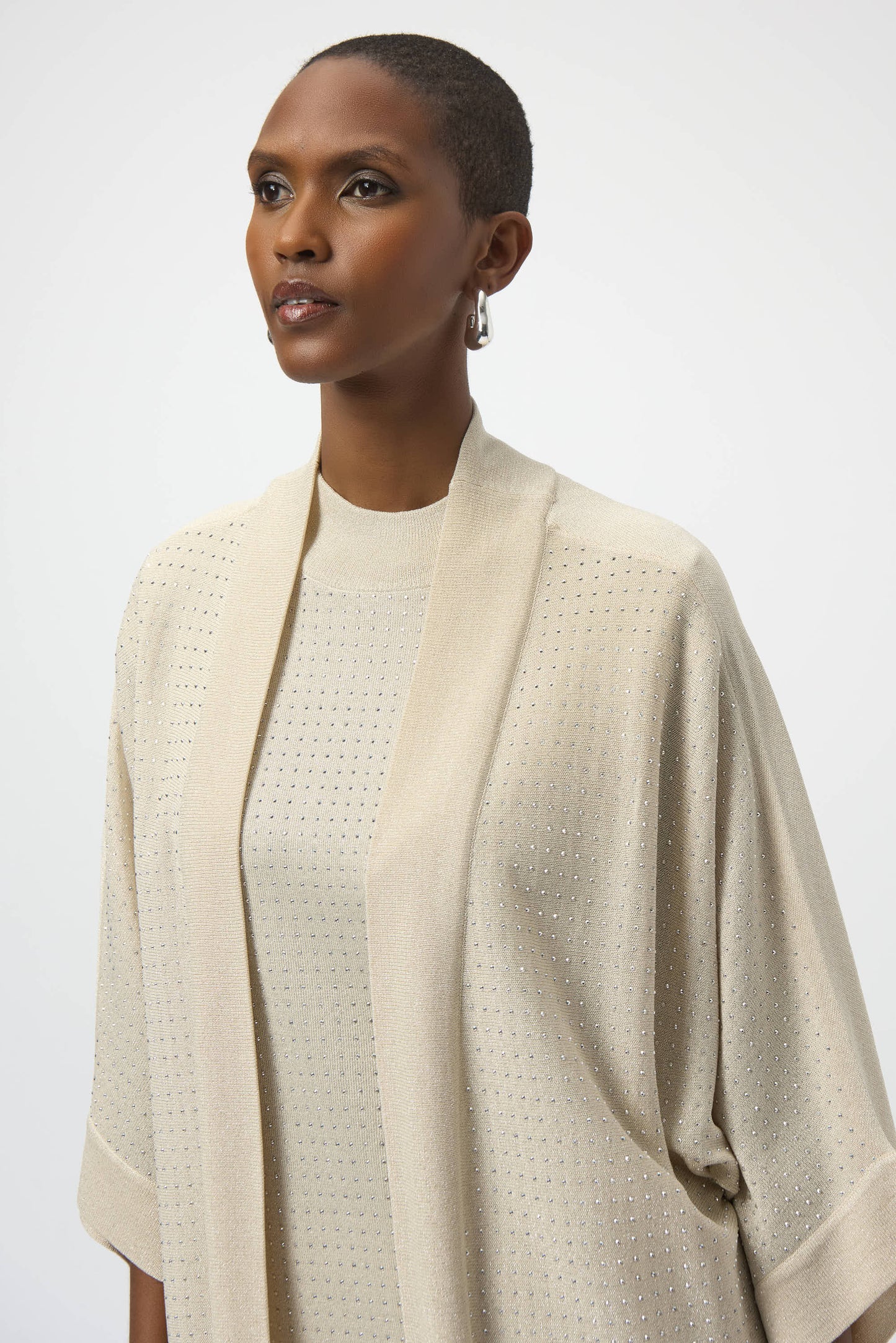 Sweater Knit Cover-Up with Iron-On Detail 254937
