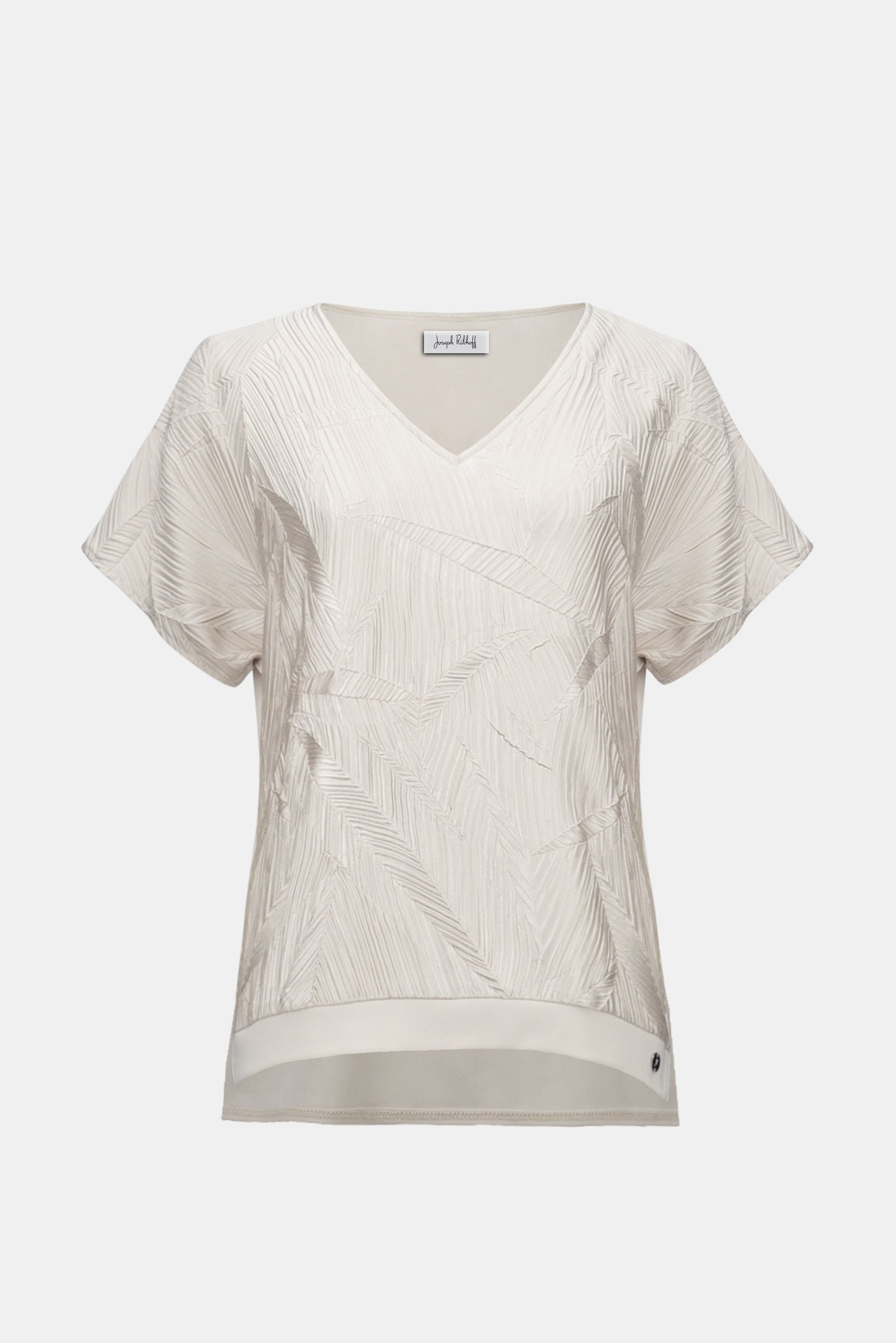 Pleated Satin Boxy Top With Silky Knit Back 261160