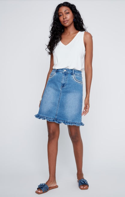 Stone Wash Denim Skirt