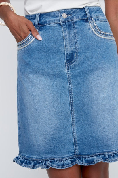 Stone Wash Denim Skirt