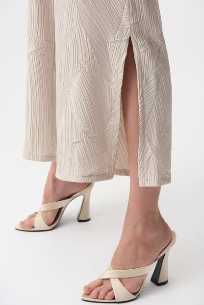 Pleated Satin Pull-On Culotte Pants 261161