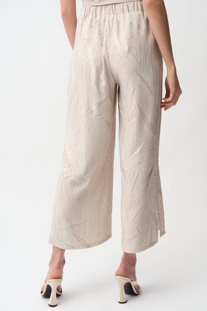 Pleated Satin Pull-On Culotte Pants 261161
