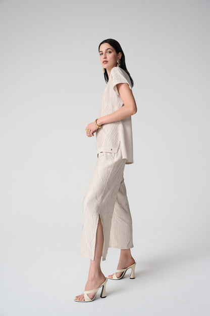 Pleated Satin Pull-On Culotte Pants 261161