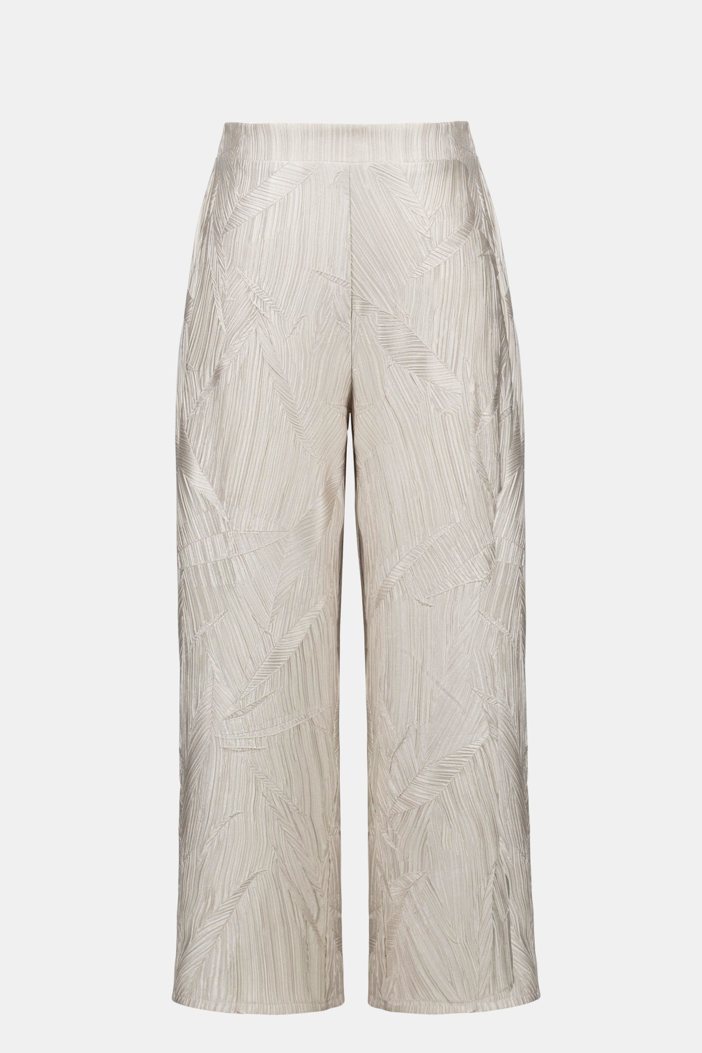 Pleated Satin Pull-On Culotte Pants 261161