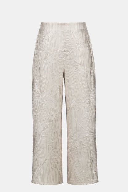 Pleated Satin Pull-On Culotte Pants 261161