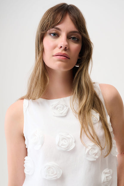 Novelty Sleeveless Top With 3D Floral Embroidery 261220